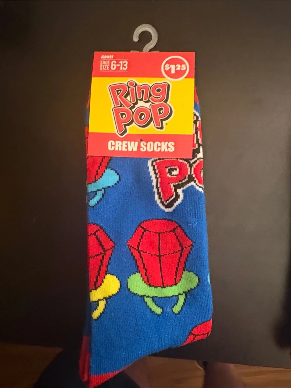 7 pair Novelty Men's Crew Socks Bundle - Baseball, Candy, Blue Motifs